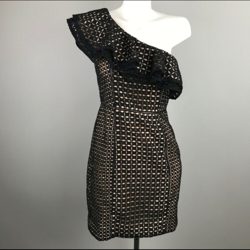 J. Crew One Shoulder Eyelet Lace Dress Size 2